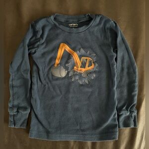 TWO PIECE! 2T, Carters construction pajama.Long sleeve shirt with striped pants.